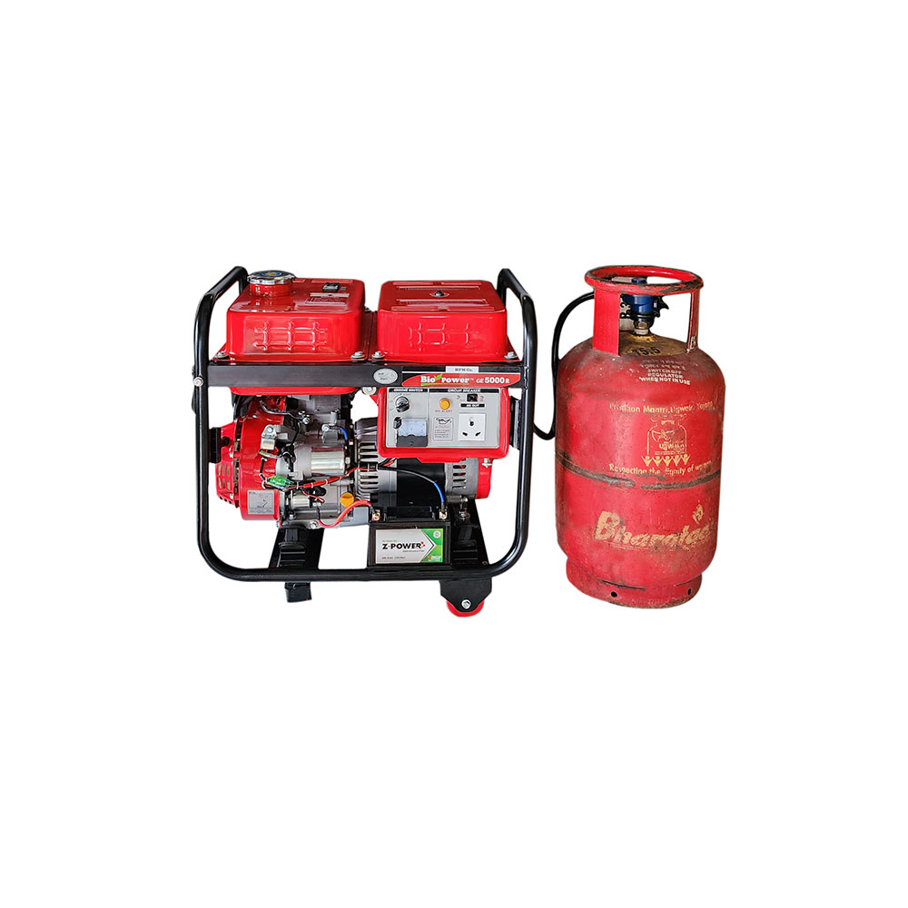 5 KVA ultra light smart portable LPG Generator , Petrol, recoil & LPG RUN, Model GE-5000R